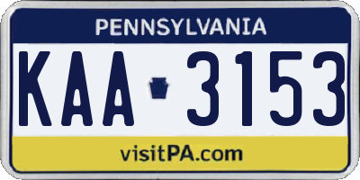 PA license plate KAA3153