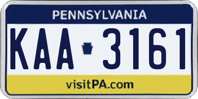 PA license plate KAA3161