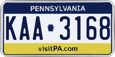 PA license plate KAA3168