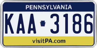 PA license plate KAA3186