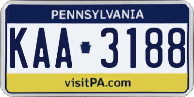 PA license plate KAA3188