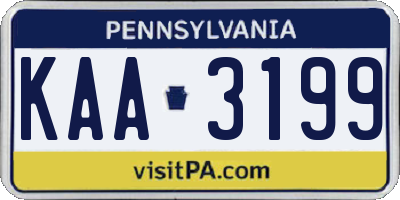 PA license plate KAA3199