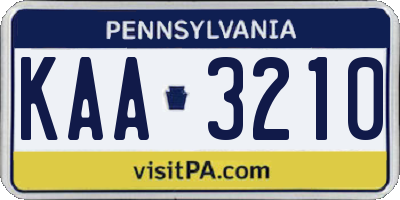 PA license plate KAA3210