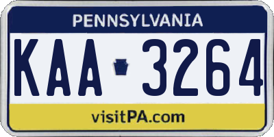 PA license plate KAA3264
