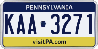 PA license plate KAA3271