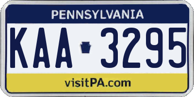PA license plate KAA3295