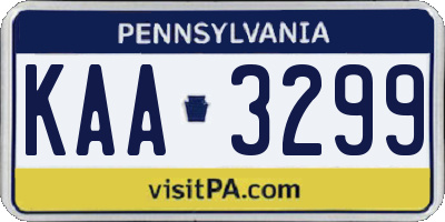 PA license plate KAA3299