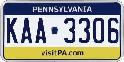 PA license plate KAA3306