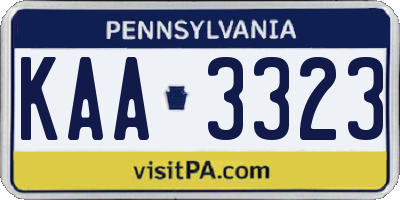 PA license plate KAA3323