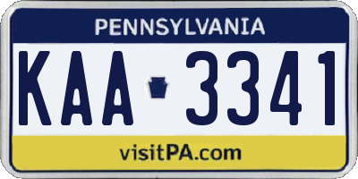 PA license plate KAA3341