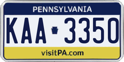 PA license plate KAA3350