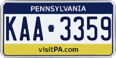 PA license plate KAA3359