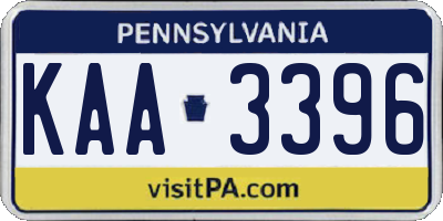 PA license plate KAA3396