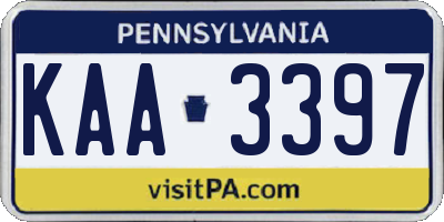 PA license plate KAA3397