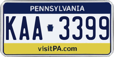 PA license plate KAA3399