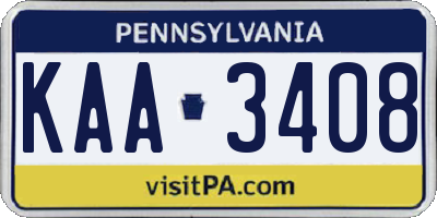 PA license plate KAA3408