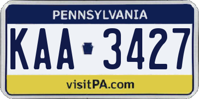 PA license plate KAA3427