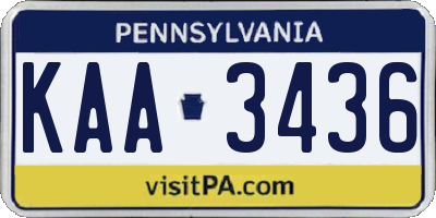 PA license plate KAA3436