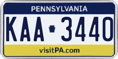 PA license plate KAA3440