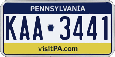 PA license plate KAA3441