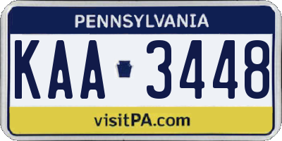 PA license plate KAA3448