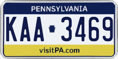 PA license plate KAA3469