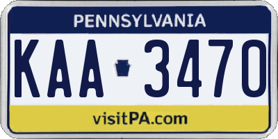 PA license plate KAA3470