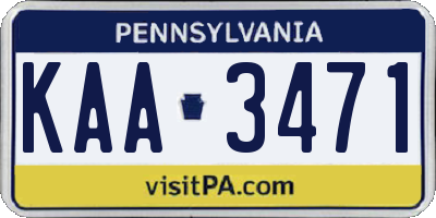 PA license plate KAA3471