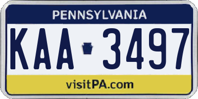 PA license plate KAA3497