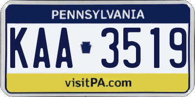 PA license plate KAA3519
