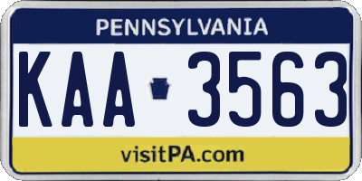 PA license plate KAA3563