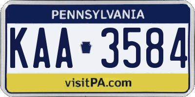 PA license plate KAA3584