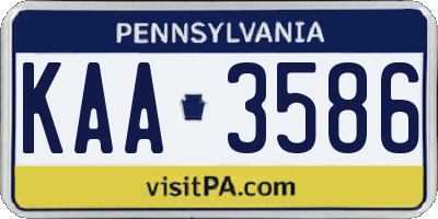 PA license plate KAA3586