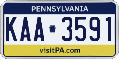 PA license plate KAA3591