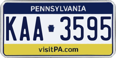 PA license plate KAA3595
