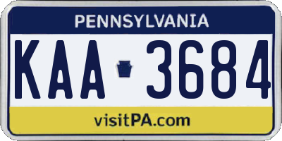 PA license plate KAA3684