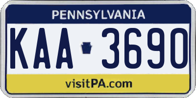 PA license plate KAA3690