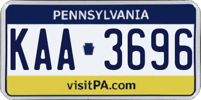 PA license plate KAA3696