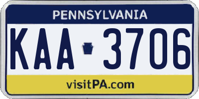 PA license plate KAA3706