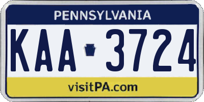 PA license plate KAA3724