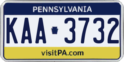 PA license plate KAA3732