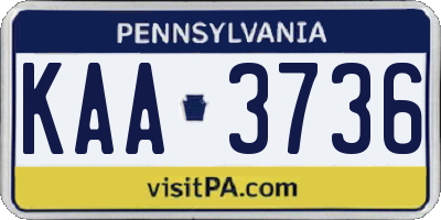 PA license plate KAA3736