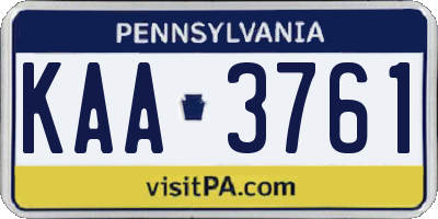 PA license plate KAA3761