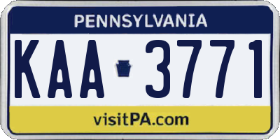 PA license plate KAA3771
