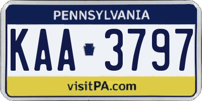 PA license plate KAA3797