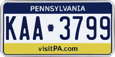 PA license plate KAA3799