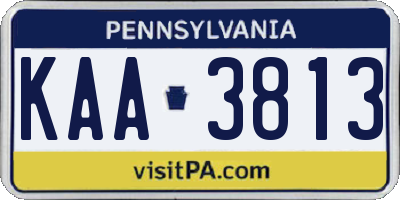 PA license plate KAA3813