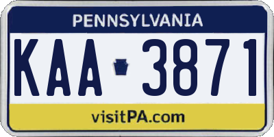 PA license plate KAA3871