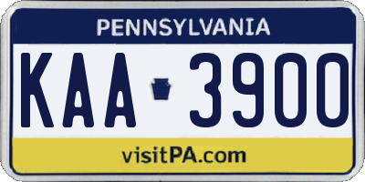 PA license plate KAA3900