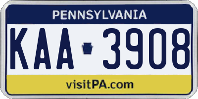 PA license plate KAA3908